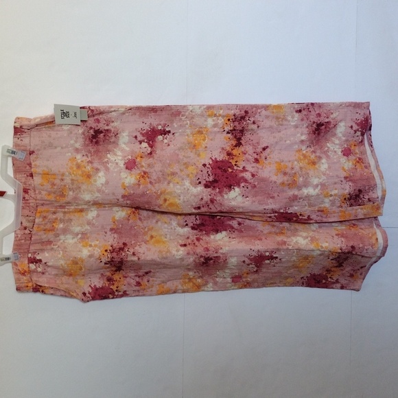Jenni Pajama Pants Women XL Peach Tie Dye Flannel Wide Leg Capri Loungewear - Picture 2 of 8